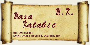 Maša Kalabić vizit kartica